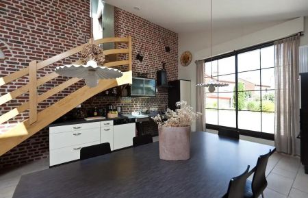 Cuisine ouverte sur espace repas Gîte n°G1362 Loos-en-Gohelle - Pas-de-Calais - Cuisine ouverte sur espace repas
